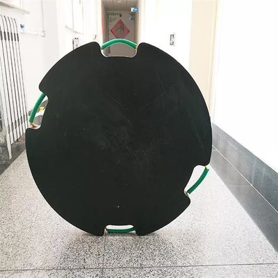 Black Round HDPE Jack Foot Plate Plastic Crane Outrigger Pad Untuk Mobile Cranes