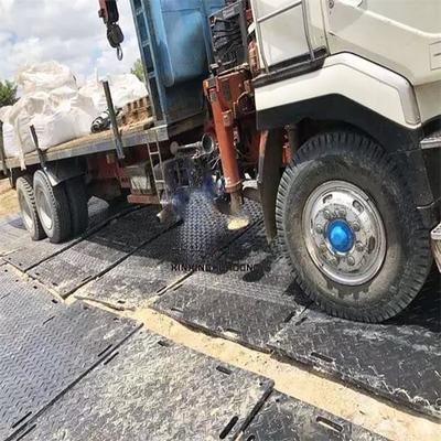 Lantai Plastik Keras Portable Roadways Mat Hdpe Ground Protection Road Mats