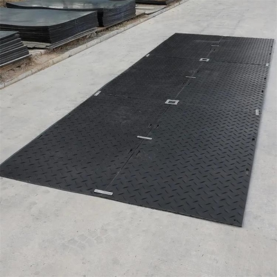 Anyaman Trotoar Sementara HDPE 2x4ft Plastik Excavator Mats Rig Anyaman Papan