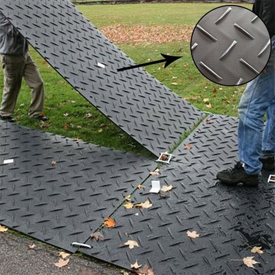 4X8ft Anti Slip Ringan Plastik Perlindungan Tanah Sementara Mats HDPE Bog Mats