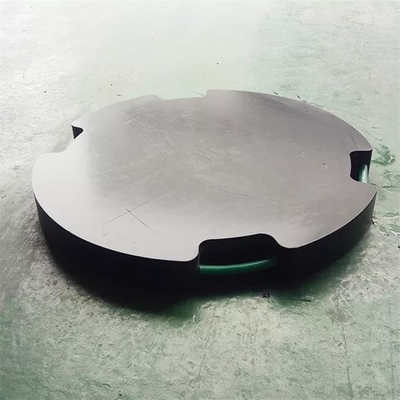 Black Round HDPE Jack Foot Plate Plastic Crane Outrigger Pad Untuk Mobile Cranes