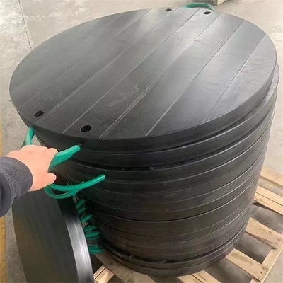 Rekayasa Plastik Hitam Putaran Ground Bearing HDPE Pump Truck Outrigger Pad