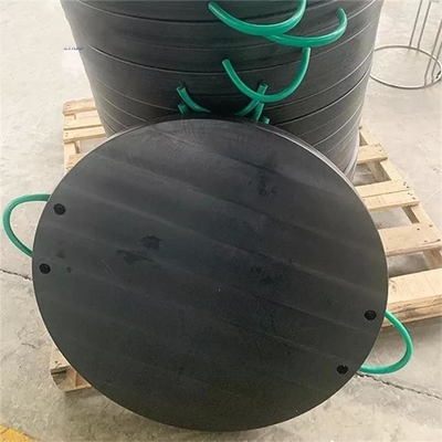 Rekayasa Plastik Hitam Putaran Ground Bearing HDPE Pump Truck Outrigger Pad