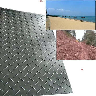 Hdpe Uhmwpe 12.7mm Plastik Perlindungan tanah Mats Sheet Untuk jalan sementara